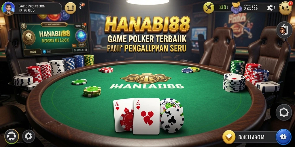 Tampilan gameplay Poker yang menarik di HANABI88.