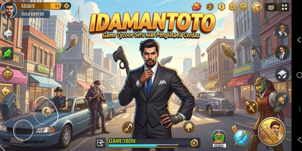 Tangkapan layar utama gameplay IDAMANTOTO yang menampilkan strategi bisnis yang menarik.