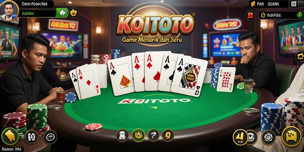 Tampilan gameplay poker yang mendebarkan di KOITOTO.