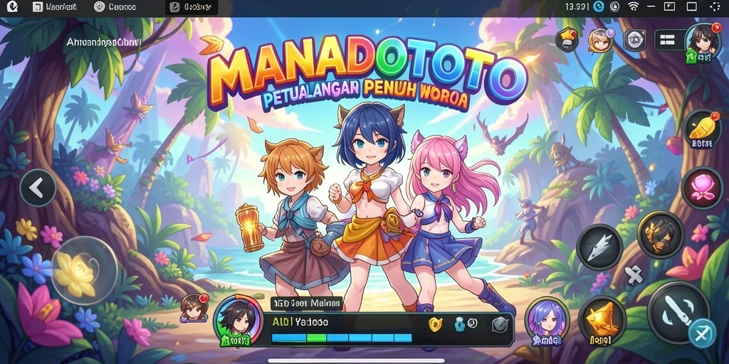 Tampilan gameplay seru di dunia anime.