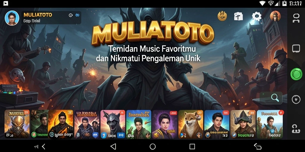 Screenshot gameplay MULIATOTO menampilkan pengalaman mendengarkan musik yang menyenangkan.