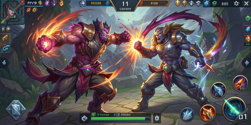 Tampilan menarik dari gameplay MOBA yang intens di PPV99.